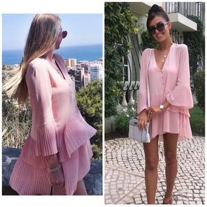 Zara blogger fav pink Pleated blouse dress Can be worn as a blouse or a dress